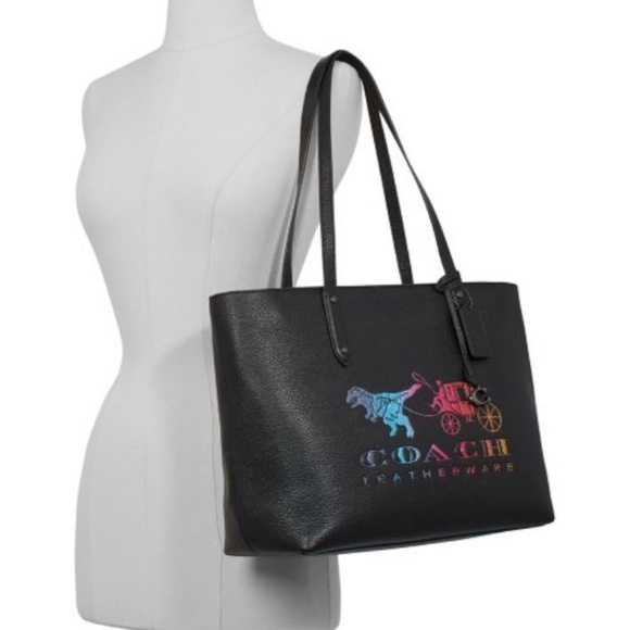 SOLD ** Coach Central Leather Tote With Rexy - Picture 2 of 7